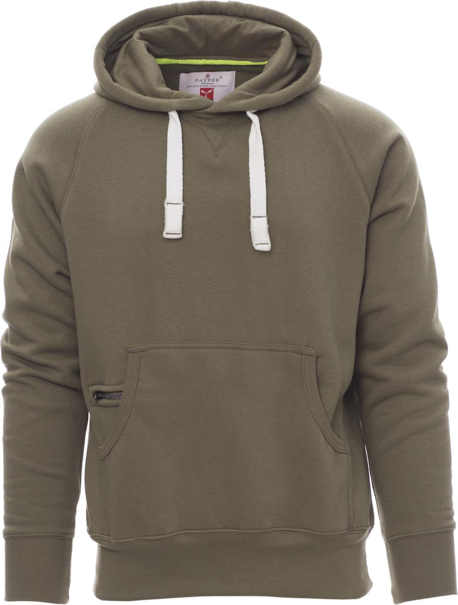 Hoodie zonder rits - heren - 0019 army green front 2 - 0019 (M) Leger groen