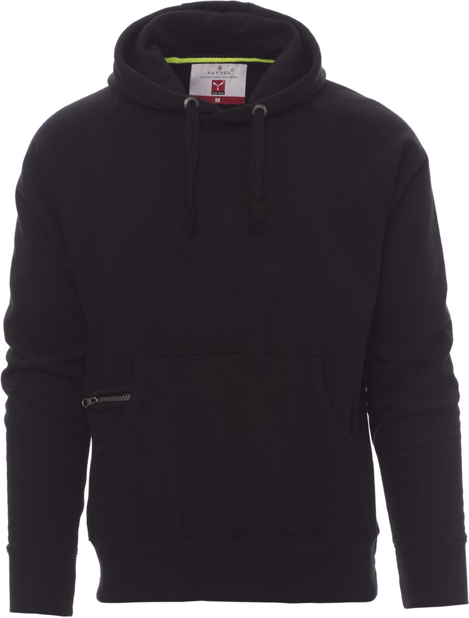 Hoodie zonder rits - heren - 0019 black front 8 - 0019 (5XL) Zwart