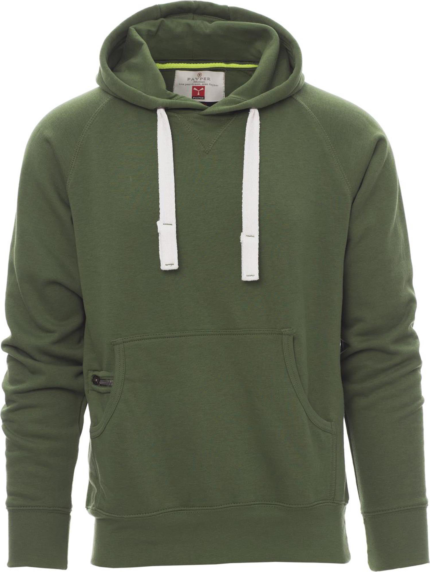 Hoodie zonder rits - heren - 0019 college green front 1 - 0019 (L) College Groen