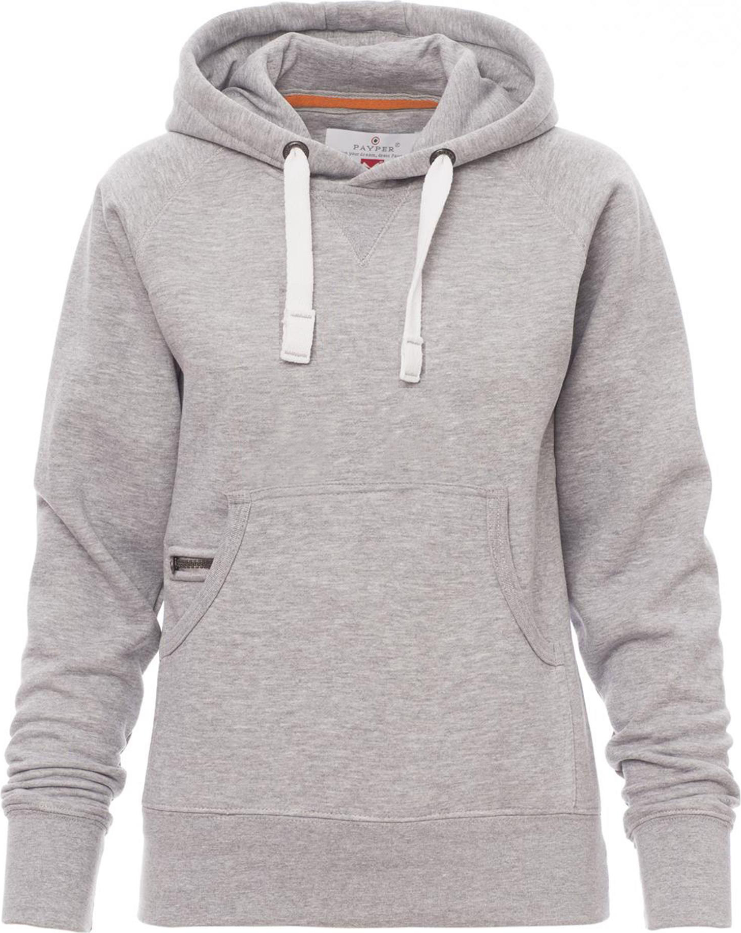 Hoodie zonder rits - dames - 0020 melange grey front 4 - 0020 (L) Grijs