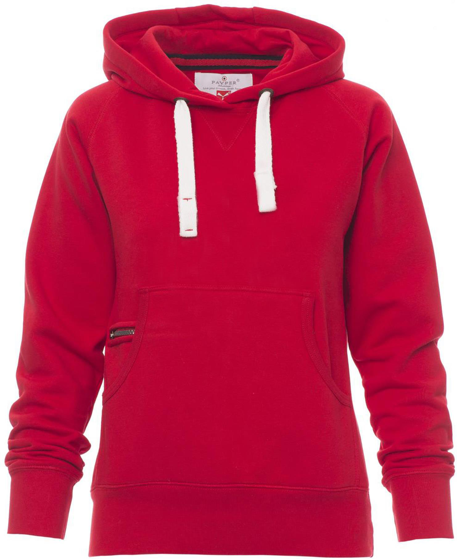 Hoodie zonder rits - dames - 0020 red front 5 - 0020 (XXL) Rood