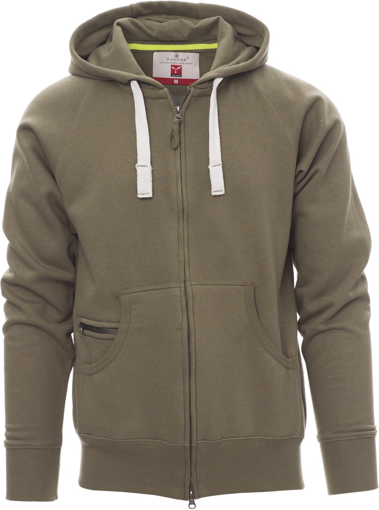 Hoodie met rits - heren - 0021 army green front - 0021 (XS) Leger groen
