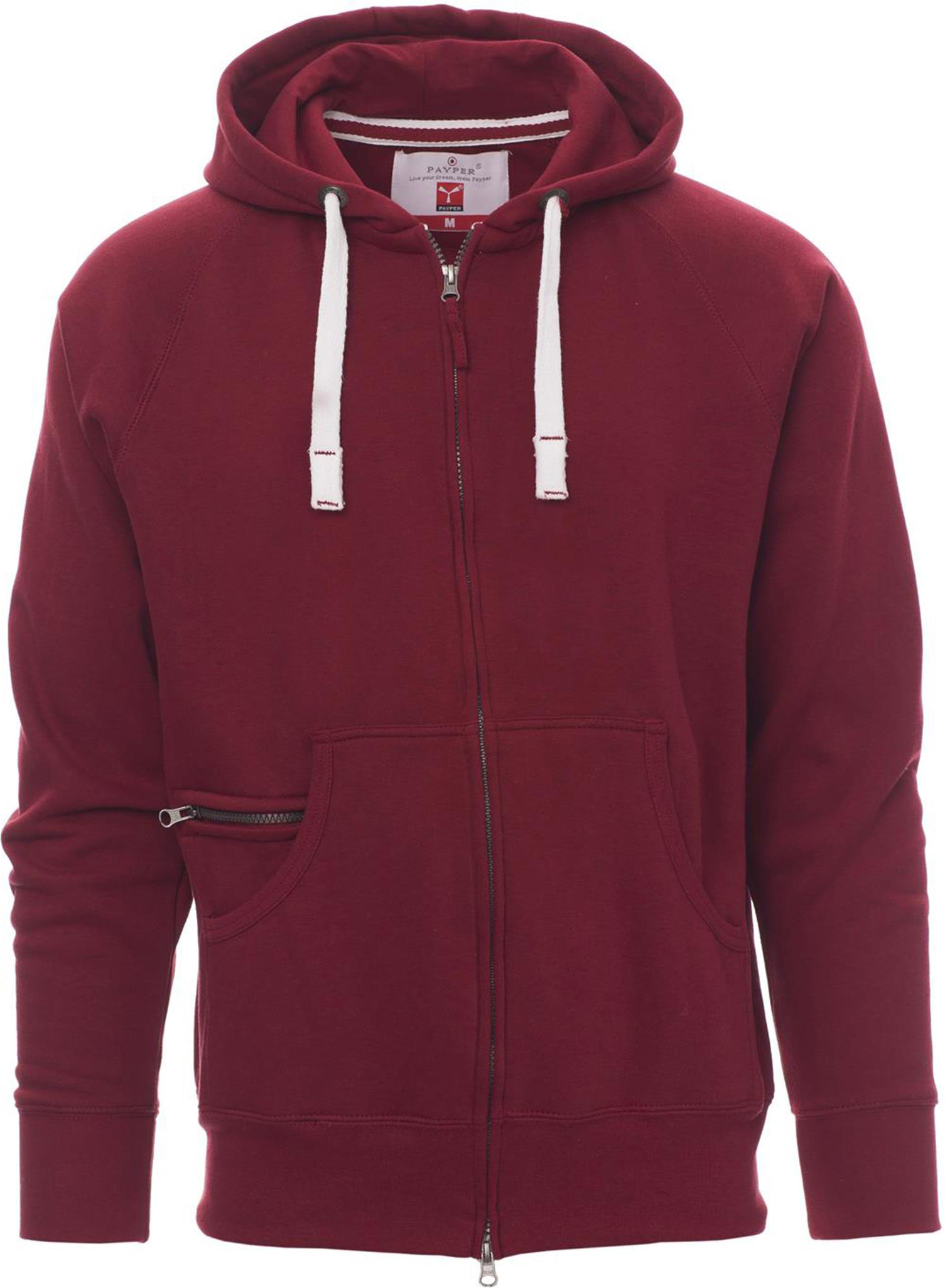 Hoodie met rits - heren - 0021 bordeaux front 4 - 0021 (XL) Bordeauxrood