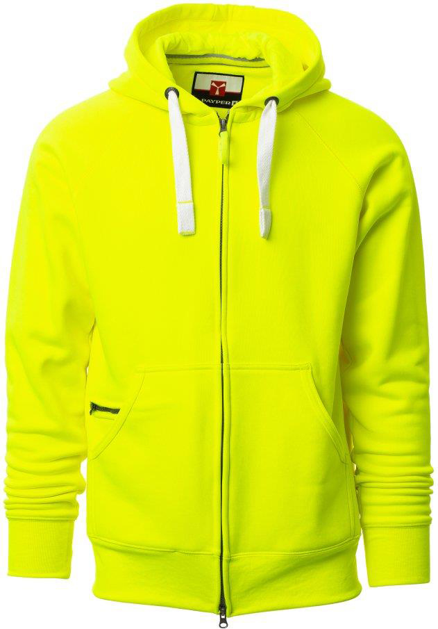 Hoodie met rits - heren - 0021 fluorescent yellow front 2 - 0021 (M) Fluoriserend geel