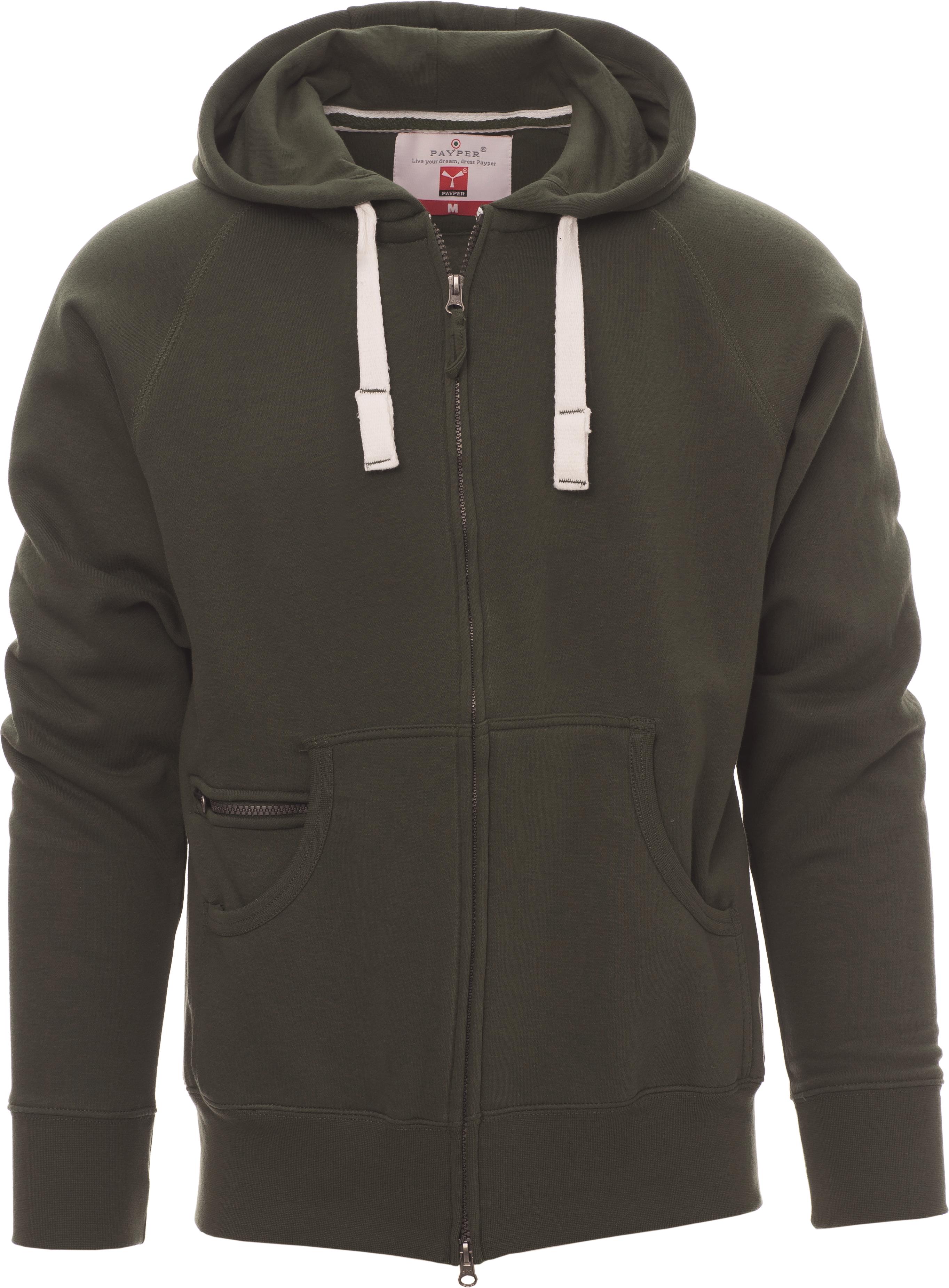 Hoodie met rits - heren - 0021 green front 9 - 0021 (5XL) Groen
