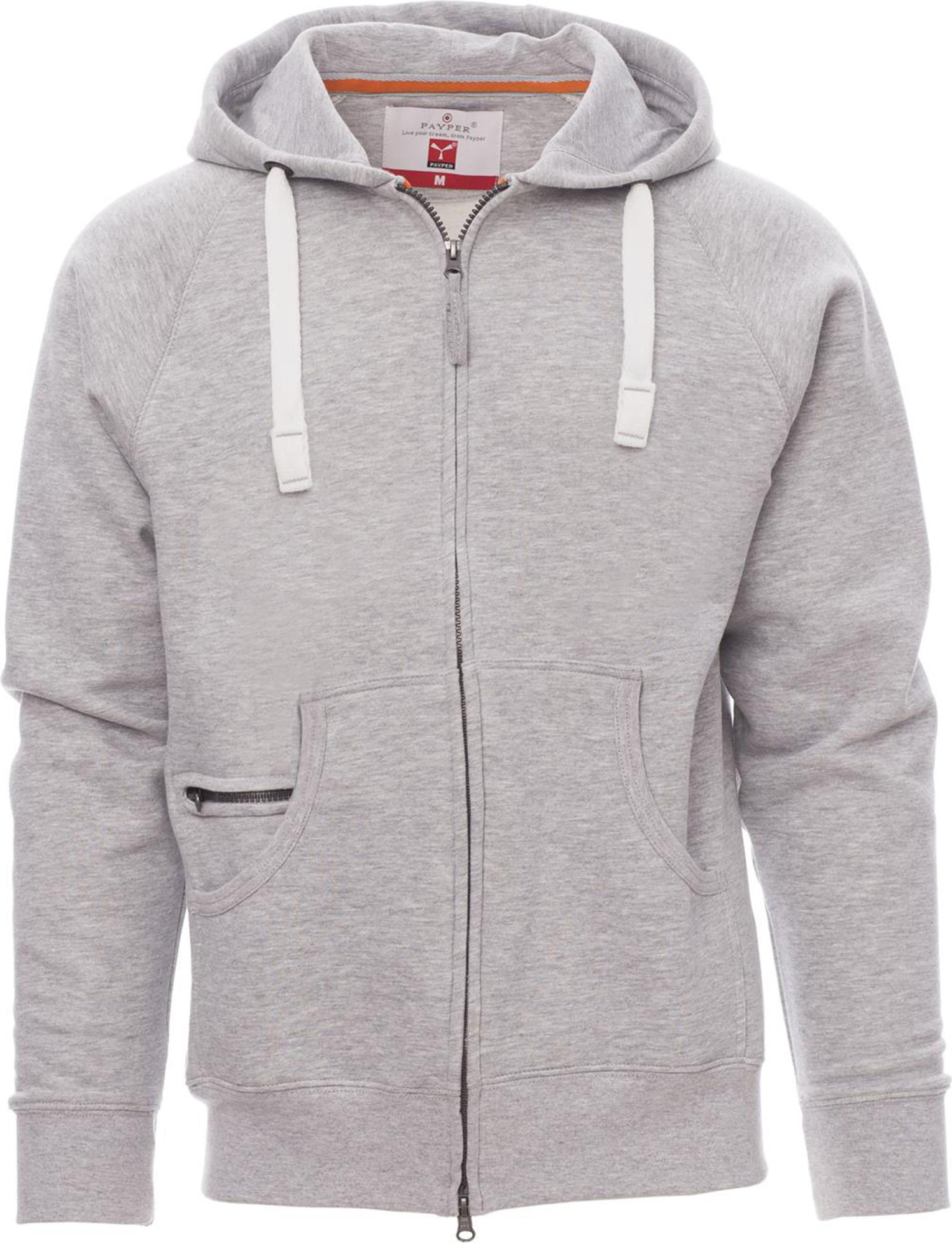 Hoodie met rits - heren - 0021 melange grey front 4 - 0021 (XL) Grijs