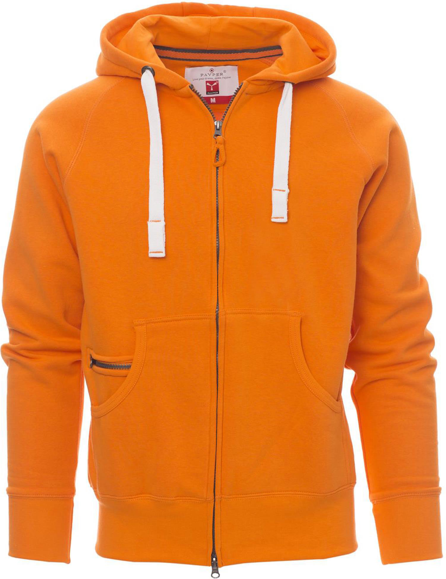 Hoodie met rits - heren - 0021 orange front 1 - 0021 (S) Oranje