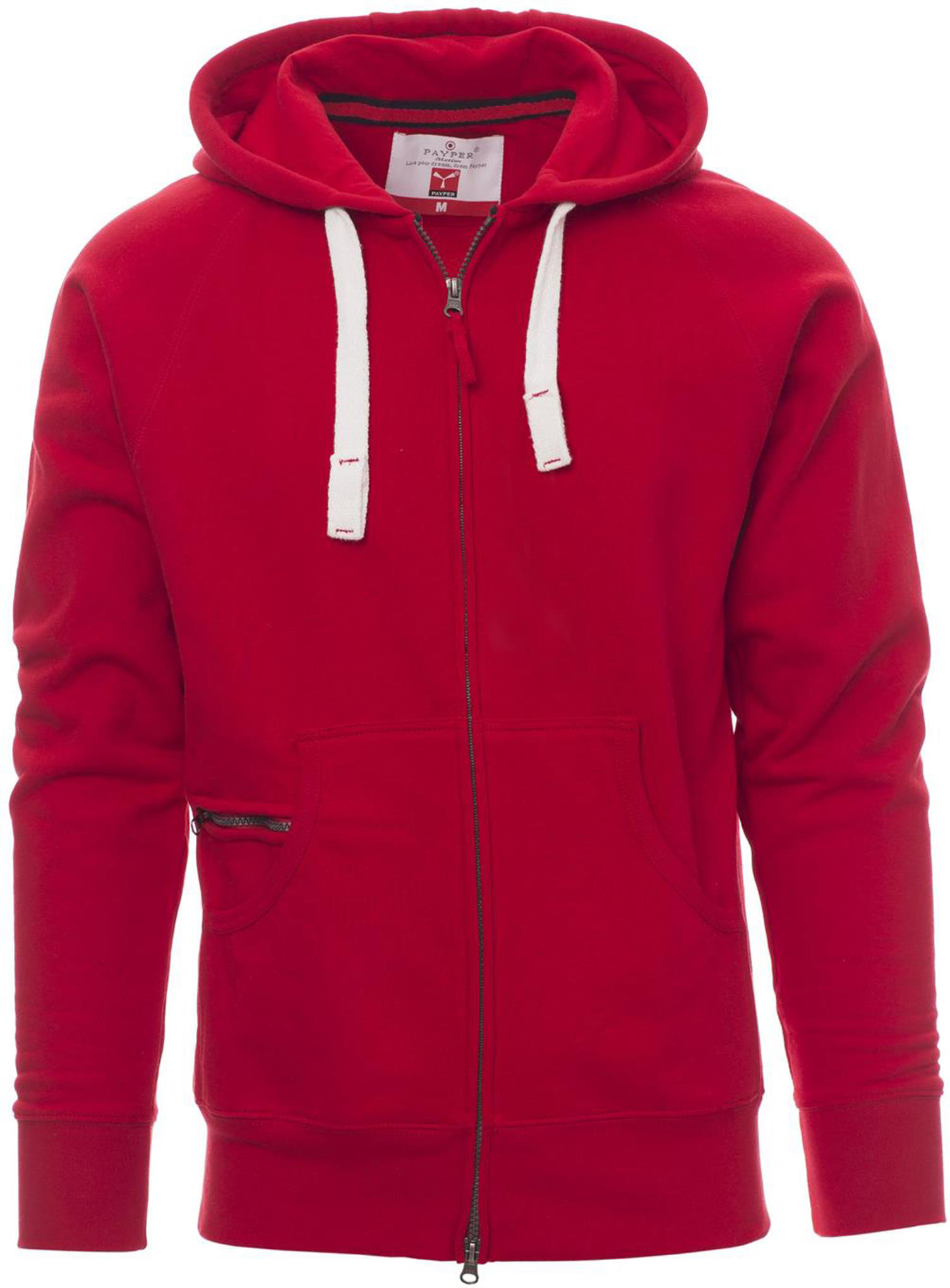 Hoodie met rits - heren - 0021 red front 2 - 0021 (M) Rood