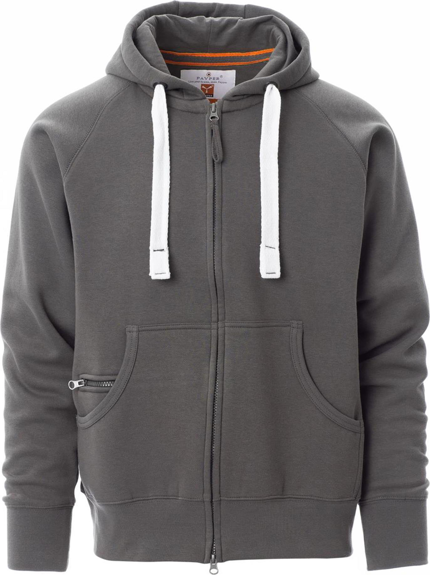 Hoodie met rits - heren - 0021 smoke front 2 - 0021 (M) Smoke