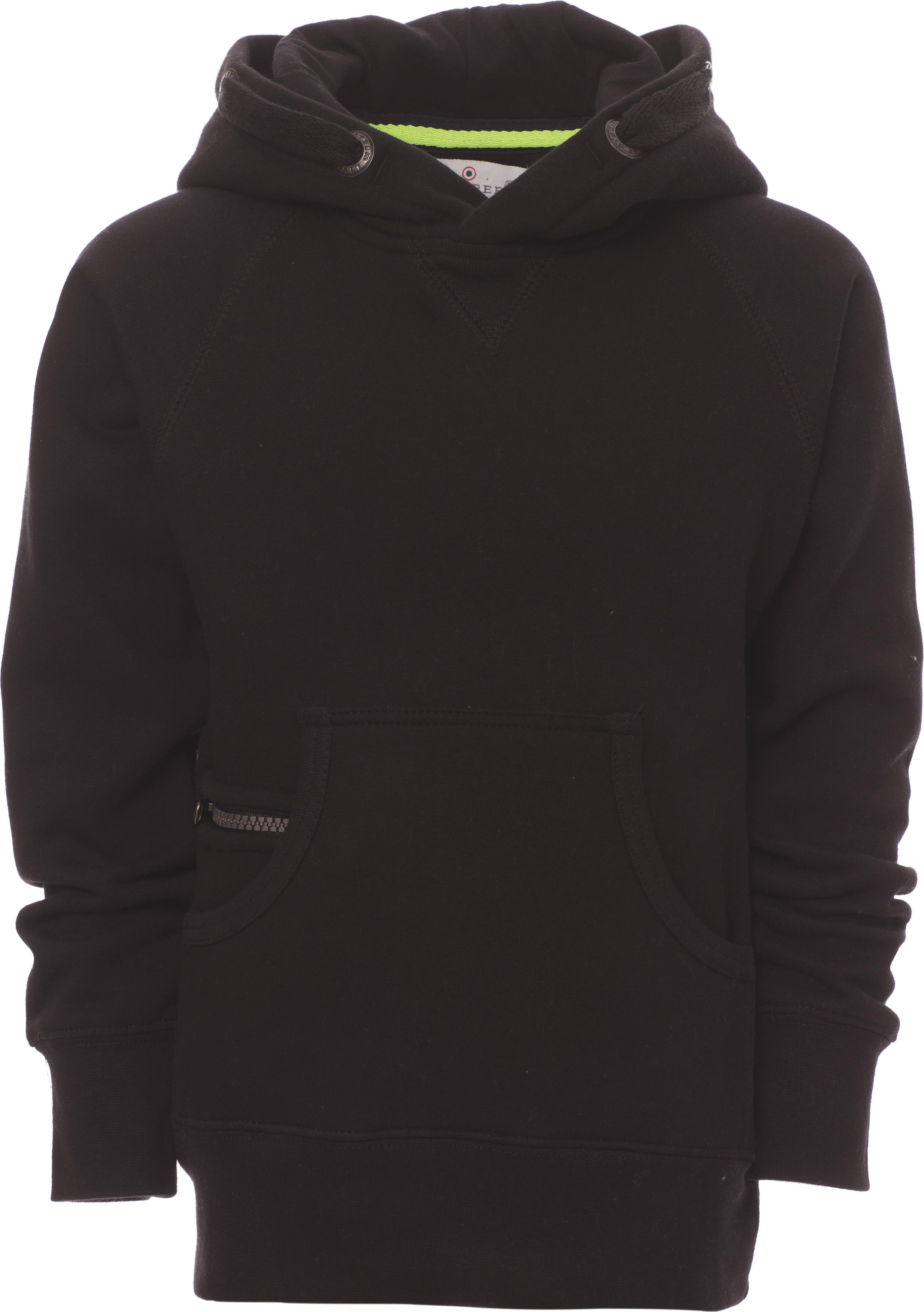 Hoodie zonder rits - junior - 0023 black front - 0023 (116) Zwart