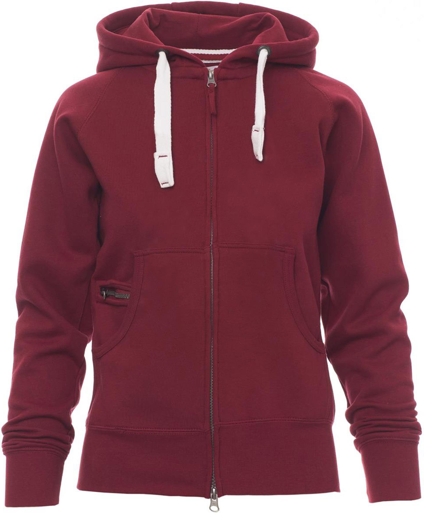 Hoodie met rits - dames - 0406 bordeaux front 3 - 0406 (L) Bordeauxrood