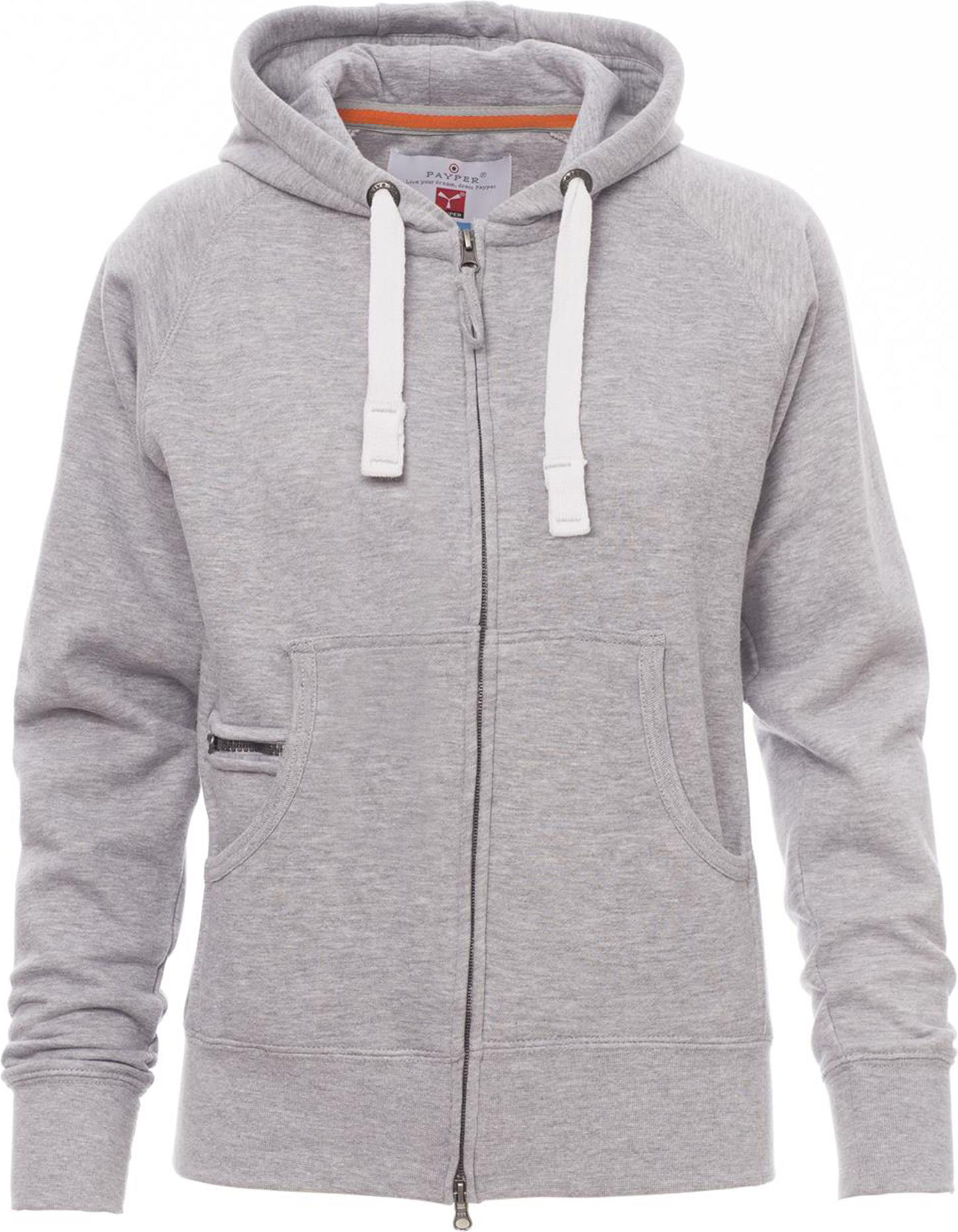 Hoodie met rits - dames - 0406 grey front 2 - 0406 (L) Licht grijs