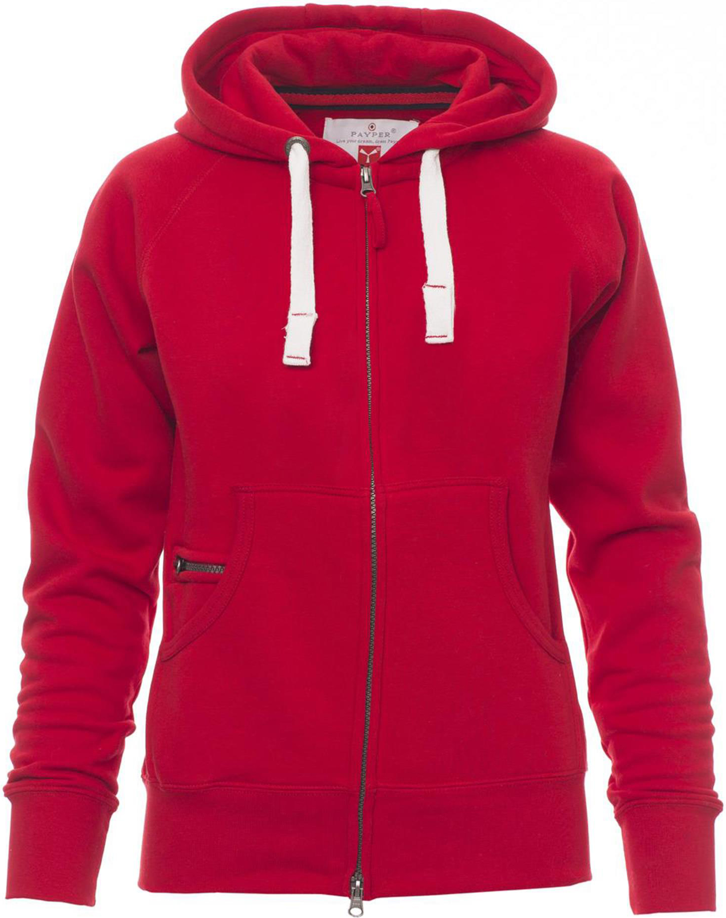 Hoodie met rits - dames - 0406 red front - 0406 (XS) Rood