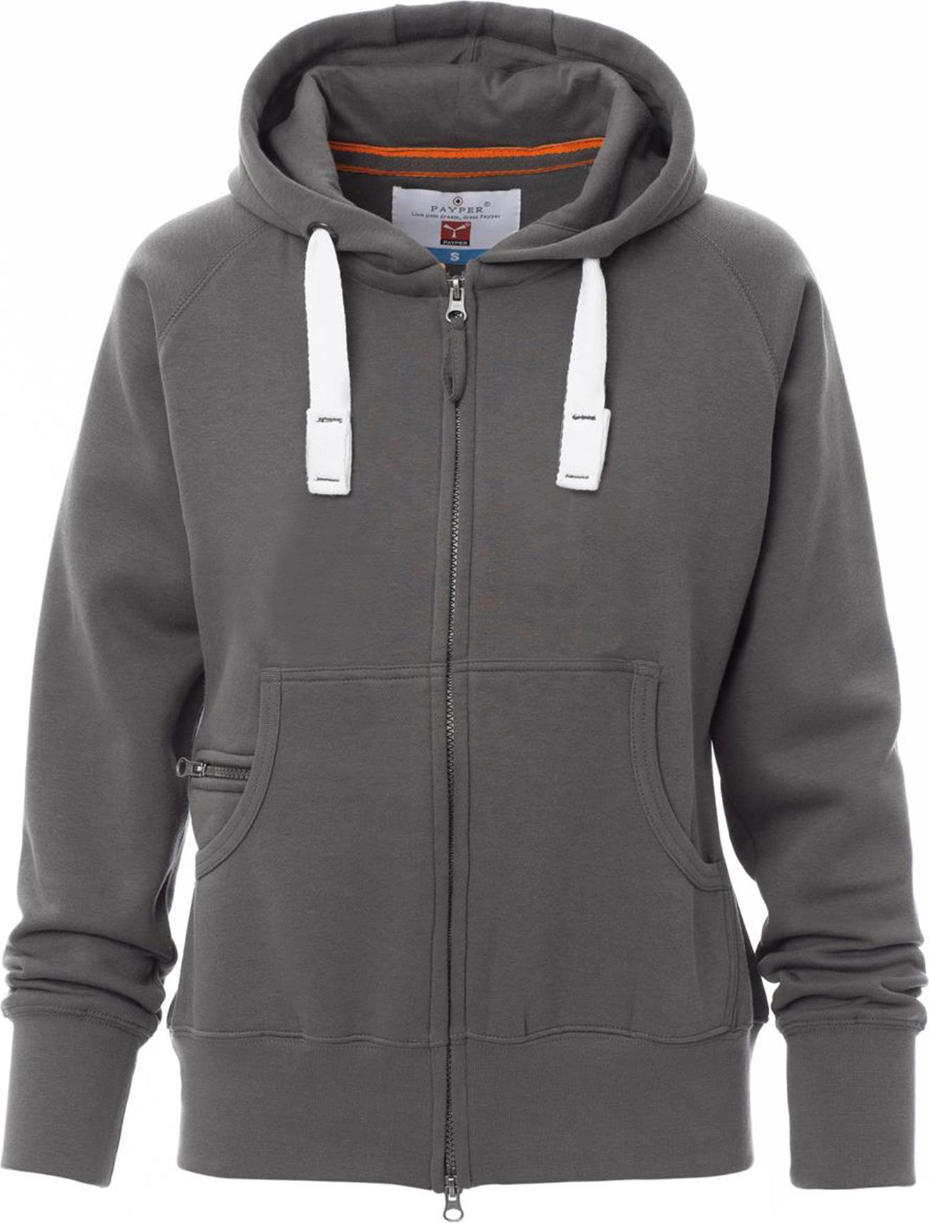 Hoodie met rits - dames - 0406 smoke front 5 - 0406 (XXL) Smoke